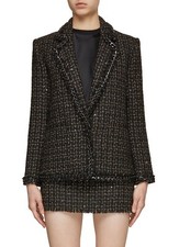 Alice  Olivia Shan Chain-Trim Tweed Jacket Size:0  695 NWT