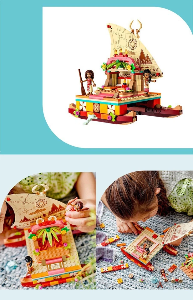 LEGO DISNEY PRINCESS 43210 Moana's Wayfinding Boat 321 PCS Building Toy Sealed - Image 4 of 4