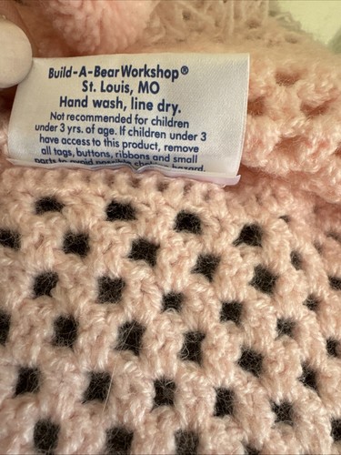 Build A Bear - Pink Crochet Knit Shawl Sweater Poncho - Bild 4 von 6