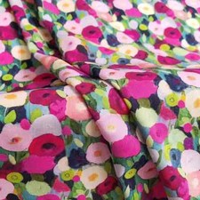 55'' Wide By Yards Pink Floral Viscose Fabric Soft Clothing Robe Material Rayon