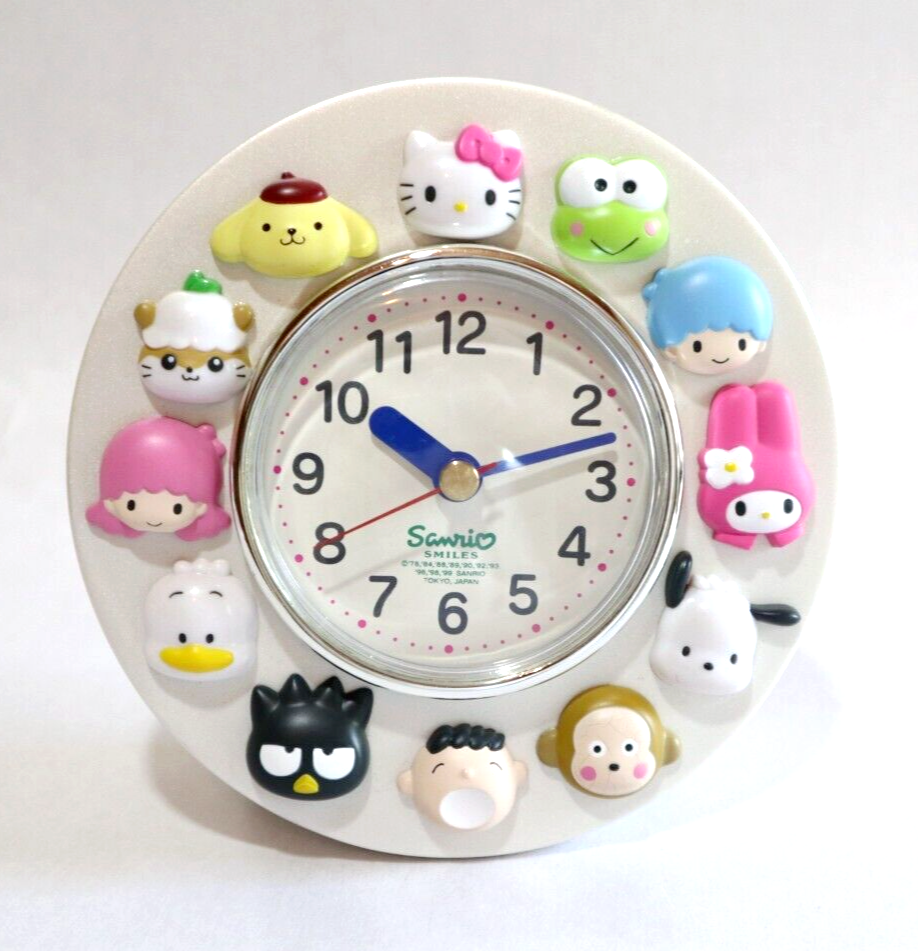 Hello Kitty & Friends Retro Clock 1999 Sanrio Vintage Japan w/Box 