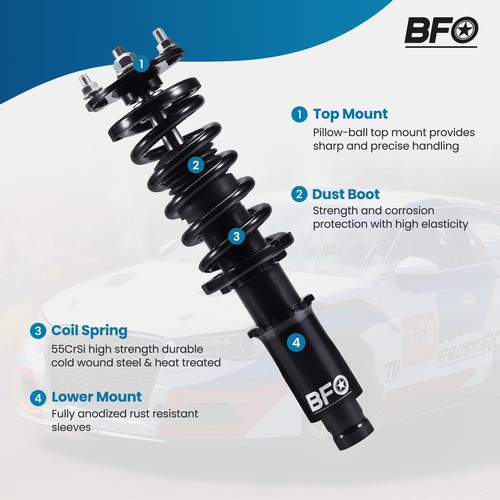 4PCS Suspension Coilovers Lowering Kit for Honda Civic 92-00 Acura Integra 94-01 - Picture 4 of 12