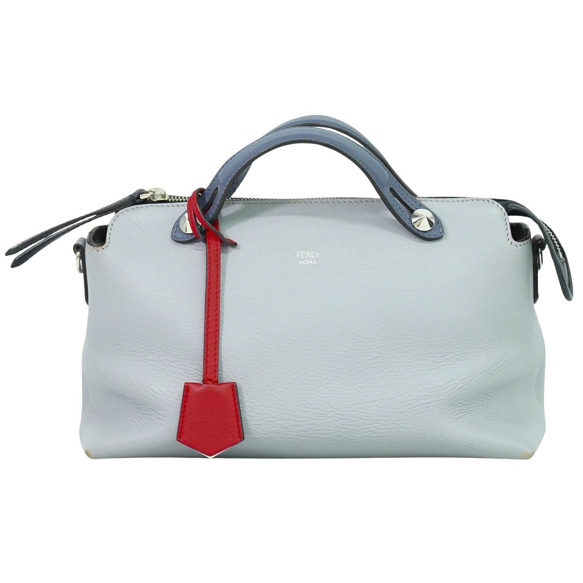 FENDI By The Way Leather Handbag in Light Blue Authentic Designer Bag