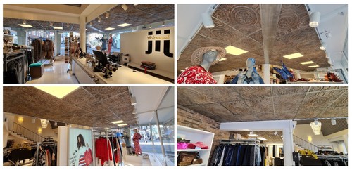 Ceiling tiles faux tin white gold bar cafe art decor wall panel PL07 10pcs/lot - Picture 12 of 12