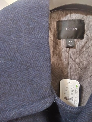 NWT J.Crew Dock Peacoat Size XS Navy Herringbone w/Primaloft - Picture 10 of 10