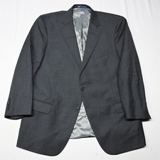 Hart Schaffner Marx 48R Gray Windowpane Soft New York Blazer Jacket Sport Coat