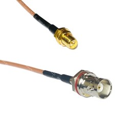 RG316 RP-SMA FEMALE to BNC FEMALE SM BULKHEAD RF Cable Rapid-SHIP LOT