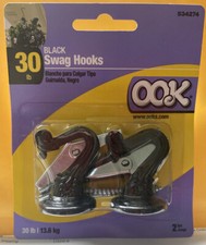HILLMAN OOK Black Swag Hook w toggle bolts Steel 2 pack 30lb New Sealed