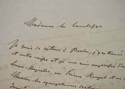 Letter from Field Marshal Edwin von Manteuffel to the Countess of Mirabeau.