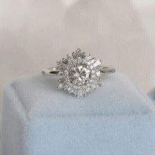 3Ct Round Lab Created Diamond Women's Anniversary Wedding 14K White Gold FN Ring