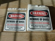 WARNING Beware of dogs metal signs Includes 36  New  5 3/4 x 5 3/4