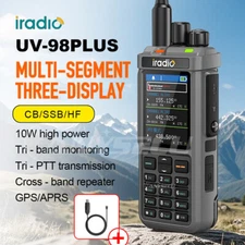 Iradio UV-98PLUS Multi Band 10W Cross Band Repeater Walkie Talkie + USB Cable US