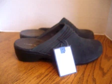NEW CROFT & BARROW Women 's DARK GRAY GENUINE SUEDE COMFORT CLOGS SIZE 11 M