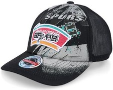  HHSS2993-SASYYPPPBLCK MENS NBA SAN ANTONIO SPURS HYPER TRUCKER SNAPBACK