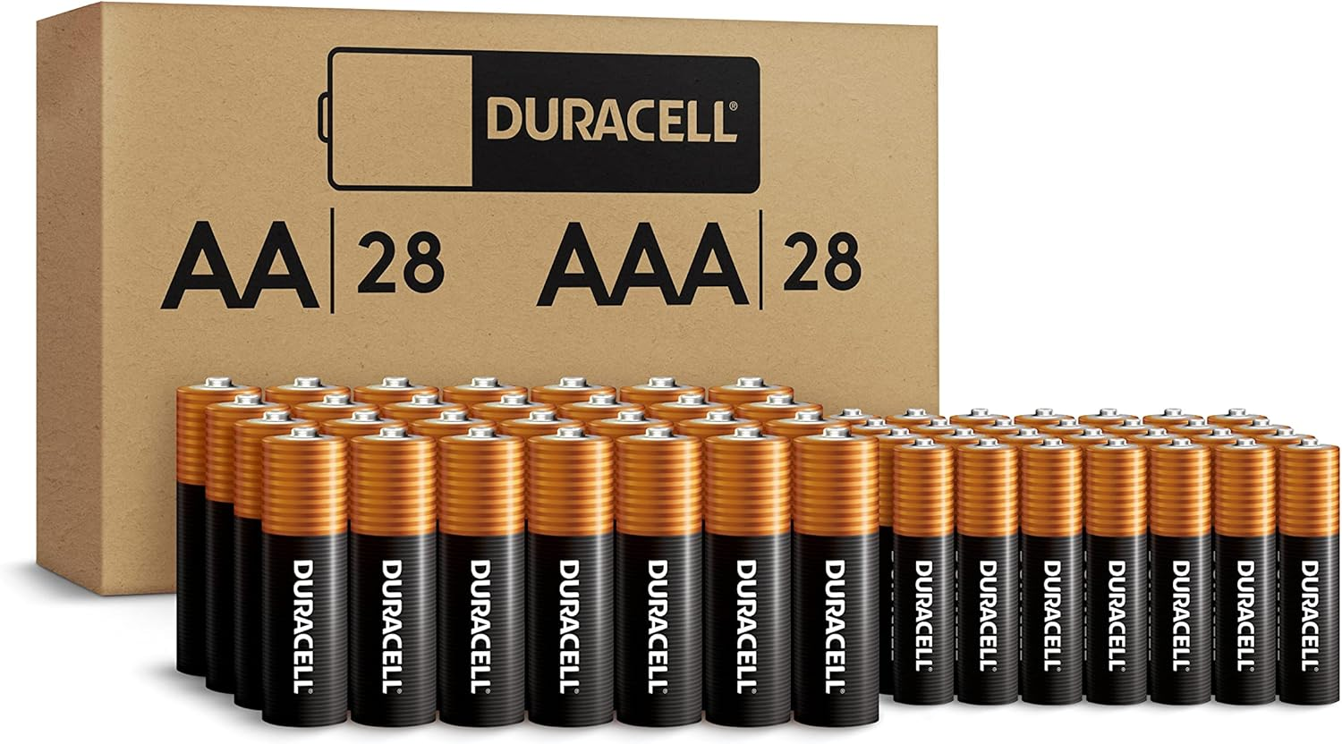 High-Performance Coppertop AA & AAA Batteries, 56-Count Reclosable Pack