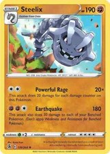 Steelix - 139/264 Fusion Strike Holo rara carta Pokemon TCG quasi nuova