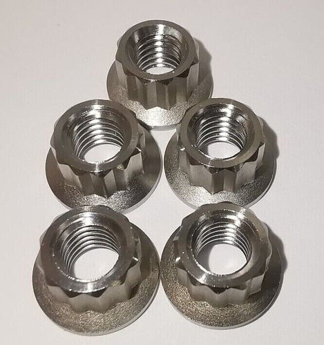 M6 x 1 Left Hand thread Titanium Gr5 12 point nut Garrett turbo T2 T25 T28 GT30 - Picture 6 of 14