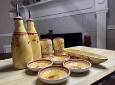 RARE VINTAGE 9 Piece Set Kitchen Wear The Main Ingredients Porcelain