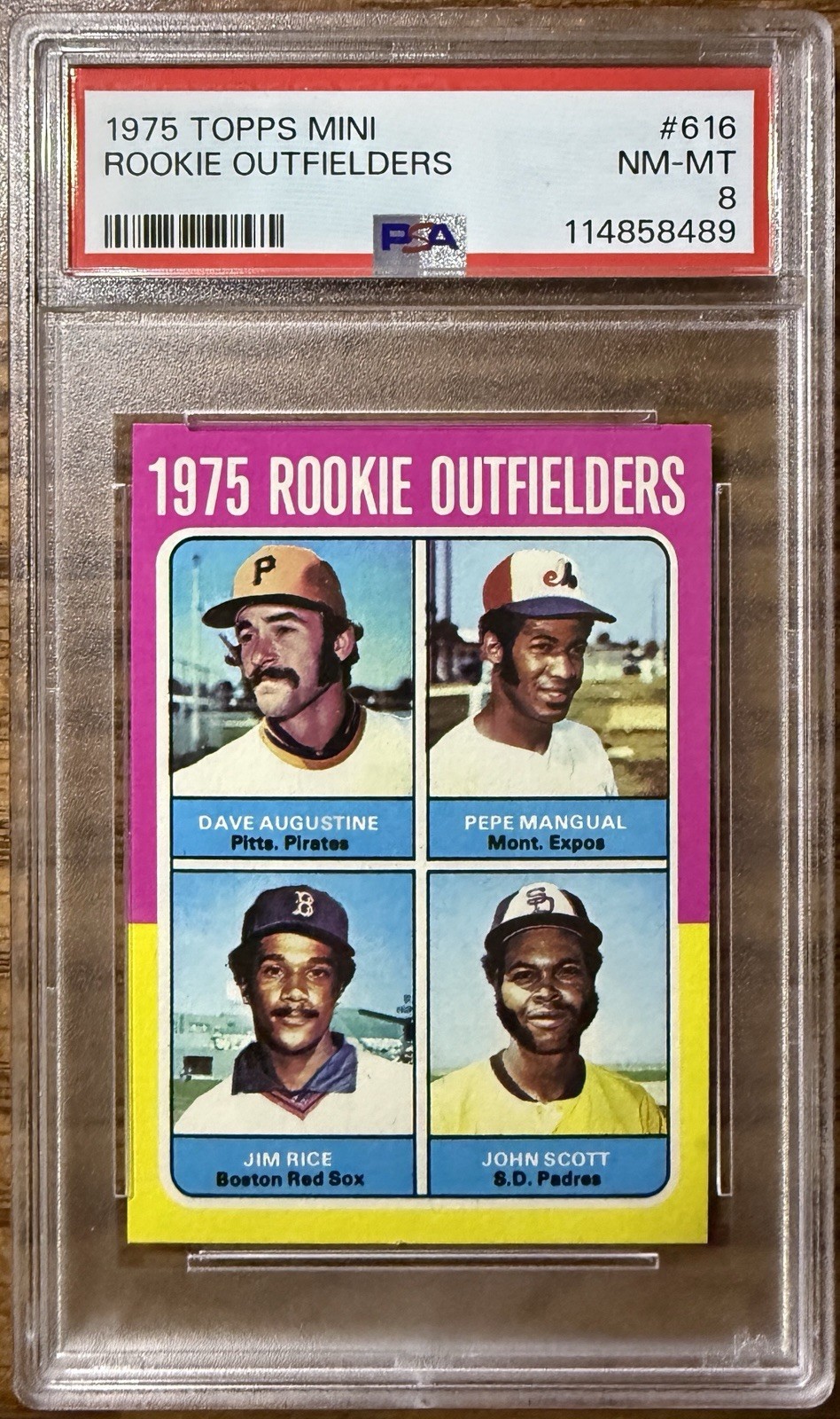 1975 TOPPS MINI - JIM RICE - #616 - PSA 8 - NM MT - BOSTON RED SOX