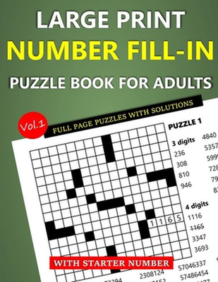 #ad Large Print Number Fill In Puzzle Book for Adults with Starter Number: Full Page GBP 17.46