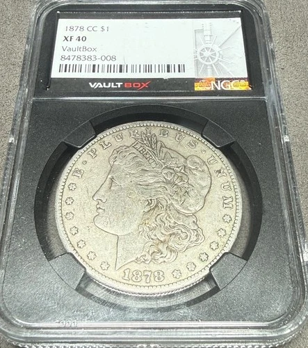 1878 CC Carson City $1 Morgan Silver Dollar NGC XF40 Key Date Coin Vaultbox