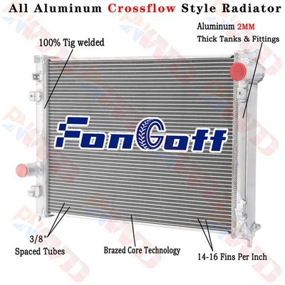2 Row Aluminum Radiator For 09-2015 Dodge Charger Challenger/ Chrysler 300 3.5L