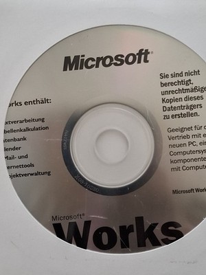 Microsoft Works Version 7.0 Windows Vintage PC CD-ROM Neu ungeöffnet