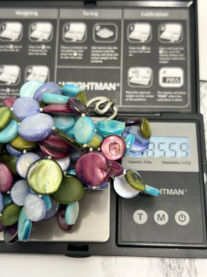 Hermoso collar de cuentas de madreperla de 5 hilos 'Rainbow Candy' de gama alta Foto 4 de 4