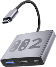 Aluminum Alloy 3-In-1 Switch 2 Dock, Portable Docking Station