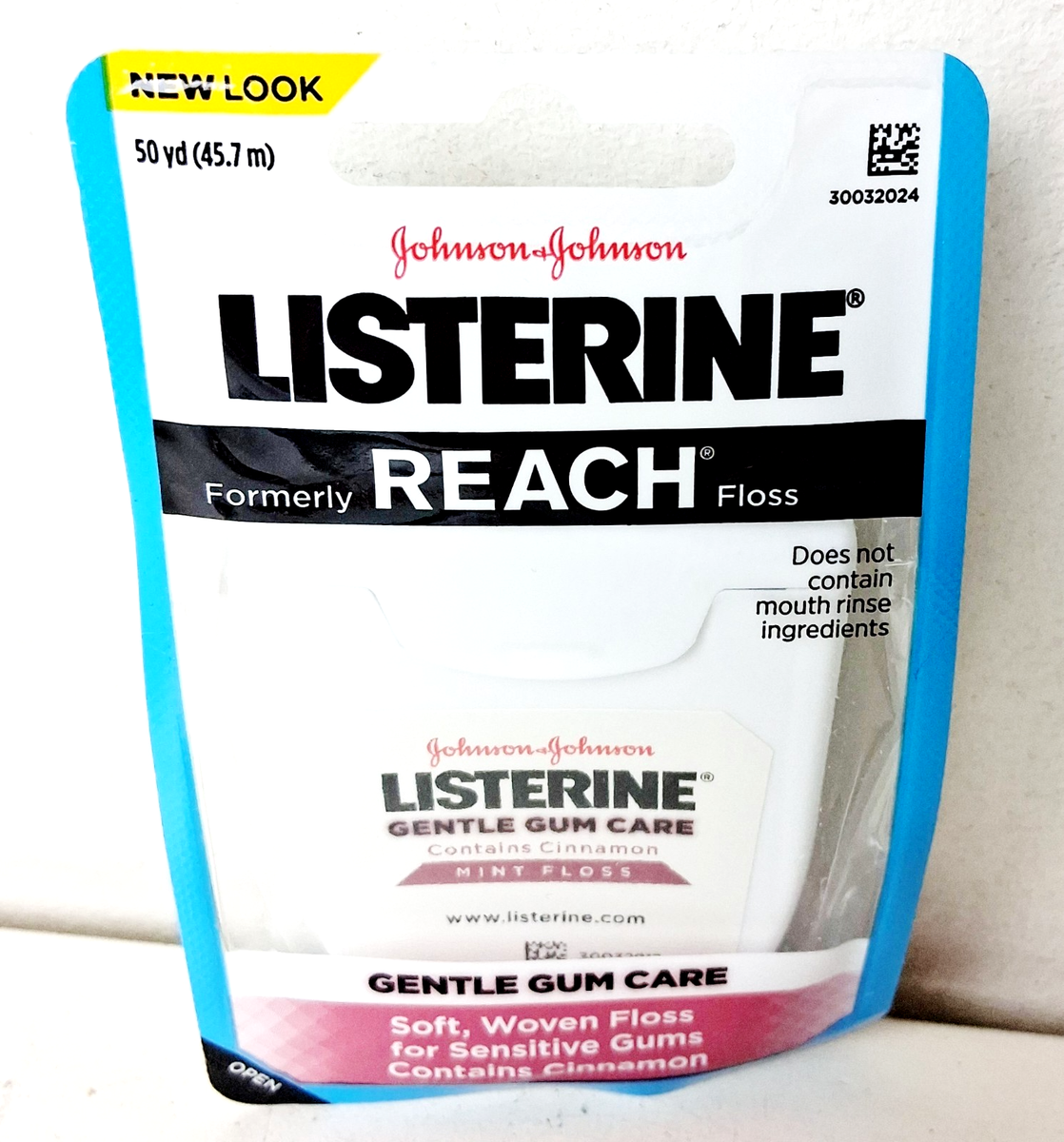 Listerine Reach Gentle Gum Care Woven Floss Cinnamon Mint 50 yds