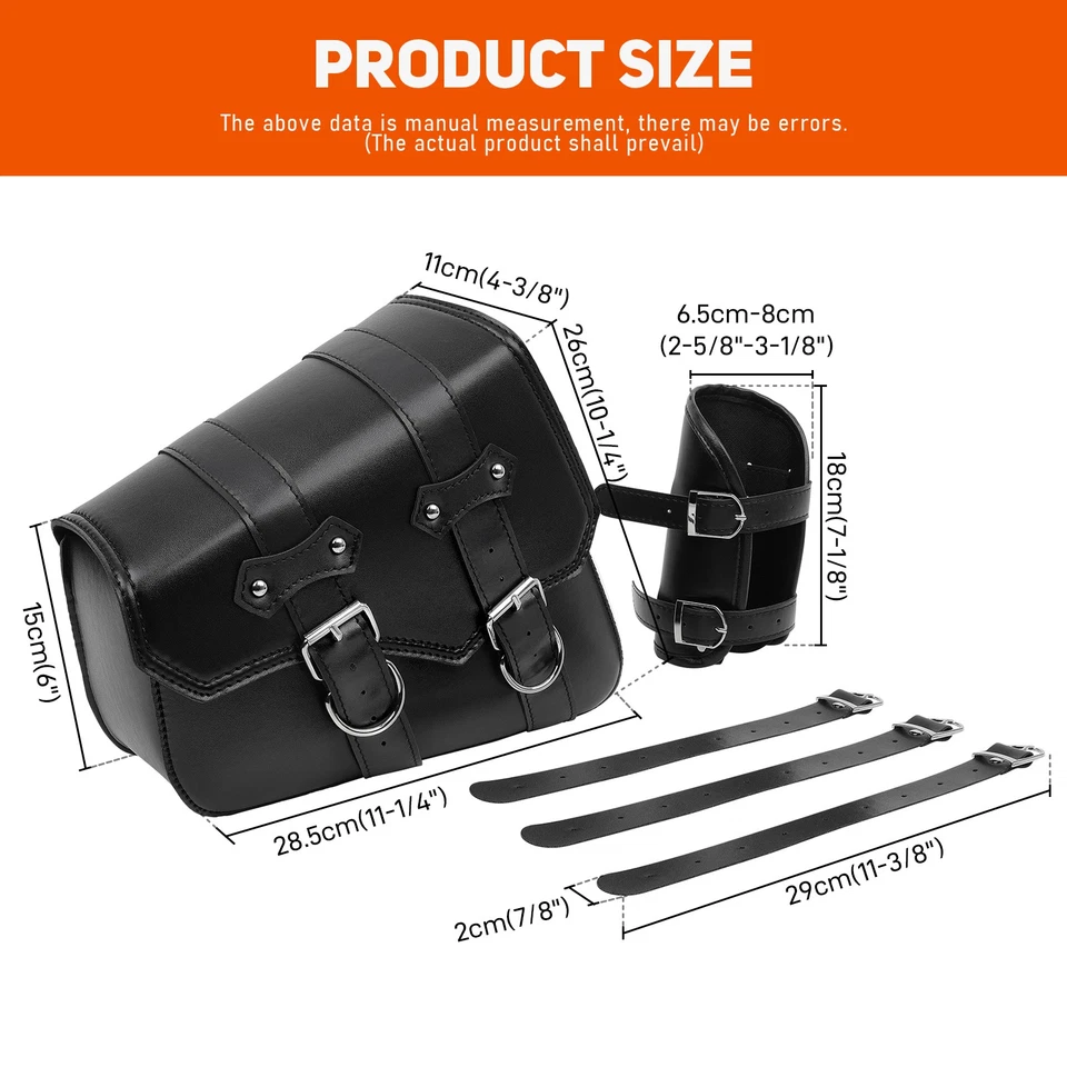 Black Left Swing Arm Swingarm Saddle Side Bag For Honda Rebel 250 300 500 1100 - Image 2 of 4