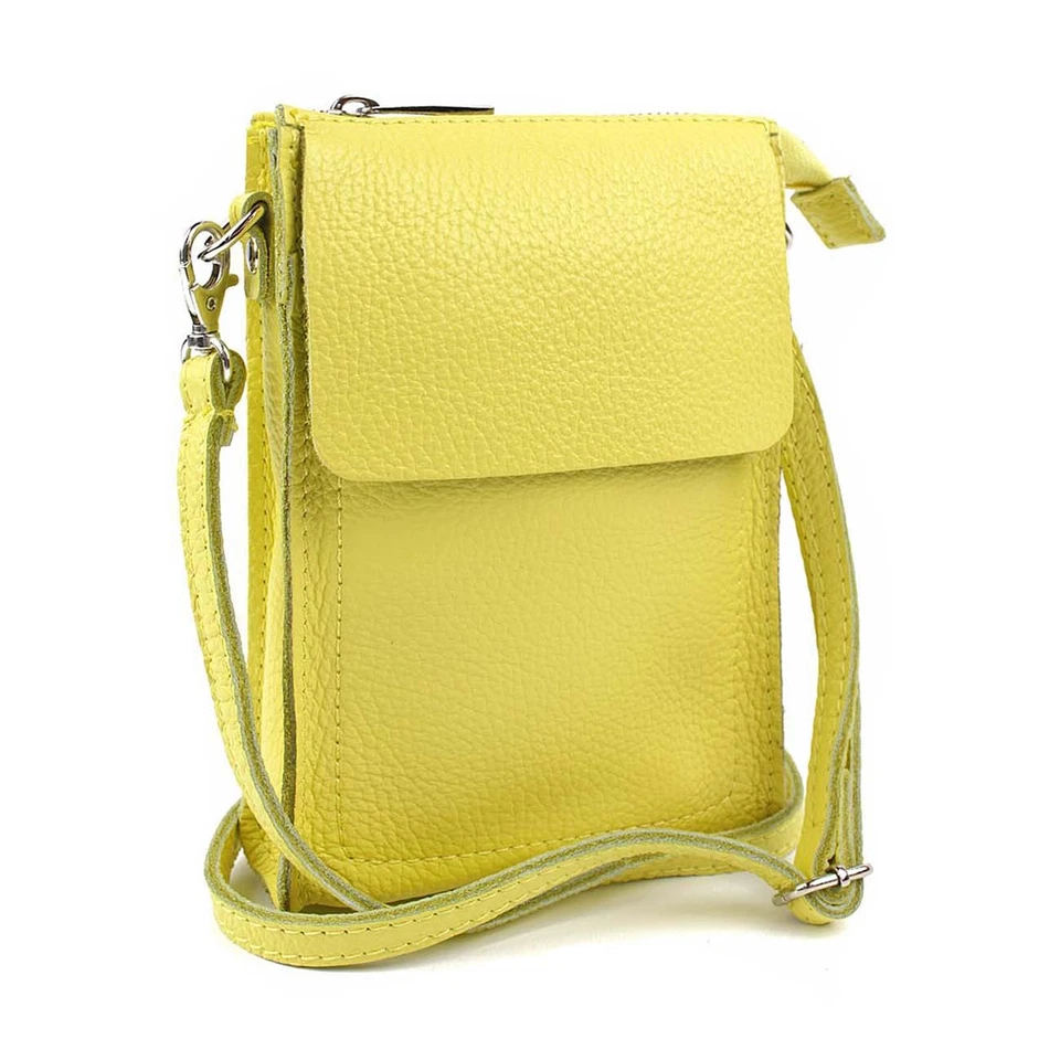 ITAL DAMEN LEDER TASCHE Schultertasche Handytasche Crossbody Umhängetasche Reise - Bild 4 von 4
