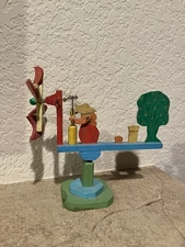 Antique Vintage Hand Made Wooden Whirligig windmill toy FOLK ART pumping lady