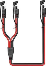10AWG SAE DC Power Automotive Connector Cable Y Splitter 1 to 2 SAE Extension...