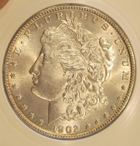 1902 O Morgan Silver Dollar  UNC, Super Luster, lite Gold Peripheral Toning 5256