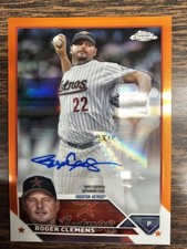 Roger Clemens 2023 Topps Chrome Update Legend Auto Orange Refractor /25 CLARC