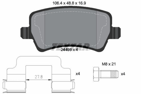 Bremsbelagsatz Scheibenbremse Hinterachse FüR Volvo Land Rover S60 II Cross-image