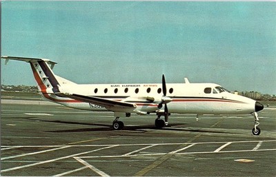Bar Harbor Airlines Beech 1900 Aircraft 1st Operator Photo Postcard 1984