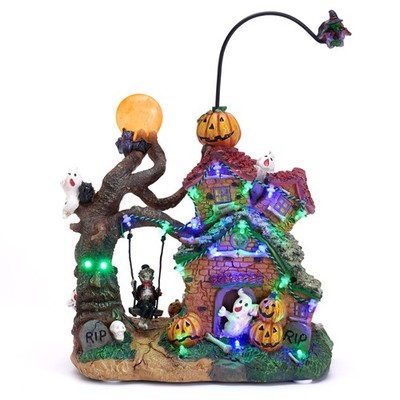 Valery Madelyn Halloween Decorations, Lighted Halloween Village Houses Music