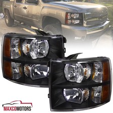 Black Headlights Fits 2007-2013 Chevy Silverado 1500 2500hd 3500hd Lamps 07-13 Black Headlights Fits 2007-2013 Chevy Silverado 1500 2500hd 3500hd Lamps 07-13