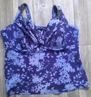 "Lands'End" Sweetheart Neckline Twist Underwire Tankini Swim Top Sz 18W