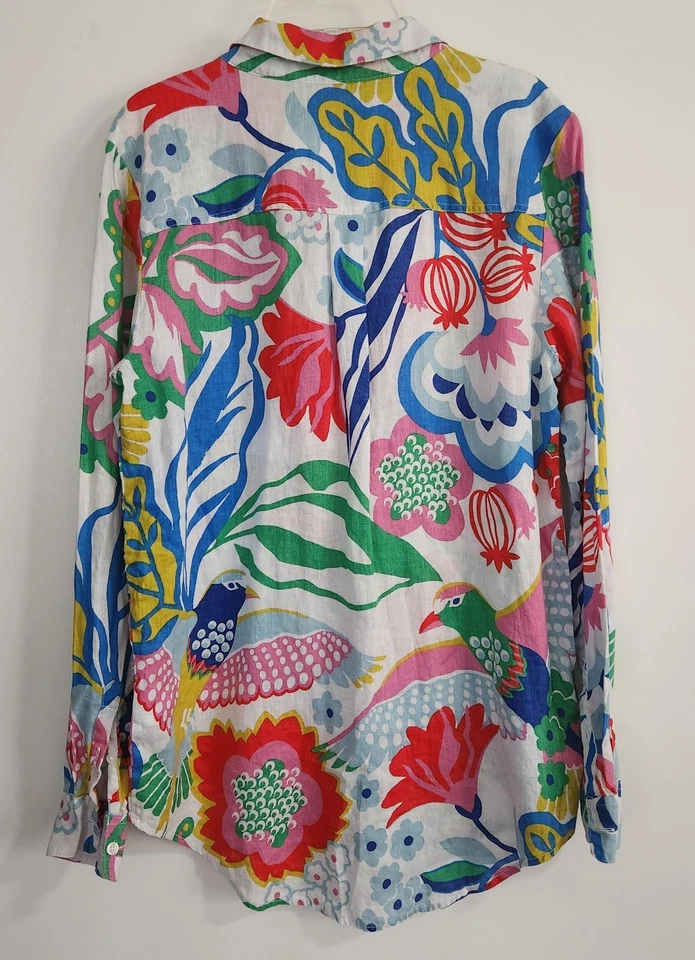 Boden льняная рубашка цветочный и птица печати размер 6R - Изображение 3 из 4