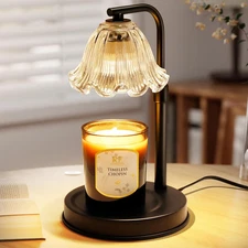 Flower Candle Warmer Lamp with Timer - Adjustable Height Wax Melt Warmer for Sce