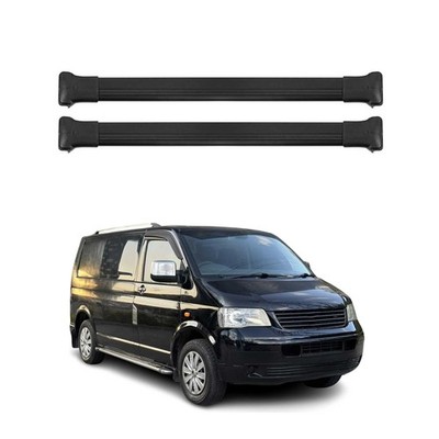 Dachträger für VW T5 T6 Transporter Multivan Caravelle 2003-2024 Schwarz Alu 2x
