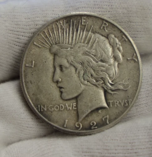 1927 US Peace Silver Dollar $1 VF+ (Cleaned)