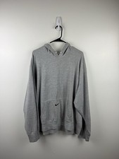 Vintage Y2K Nike Center Swoosh Hoodie Gray Pullover Sweatshirt XX-Large