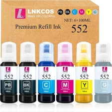 （Not Sublimation Ink） 600ML 552 Regular Ink Compatible Refill Bottle Regular ...
