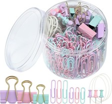 350 Pcs Paper Clips Assorted Sizes,Colored Binder Clip Paper Clamps Office Clips