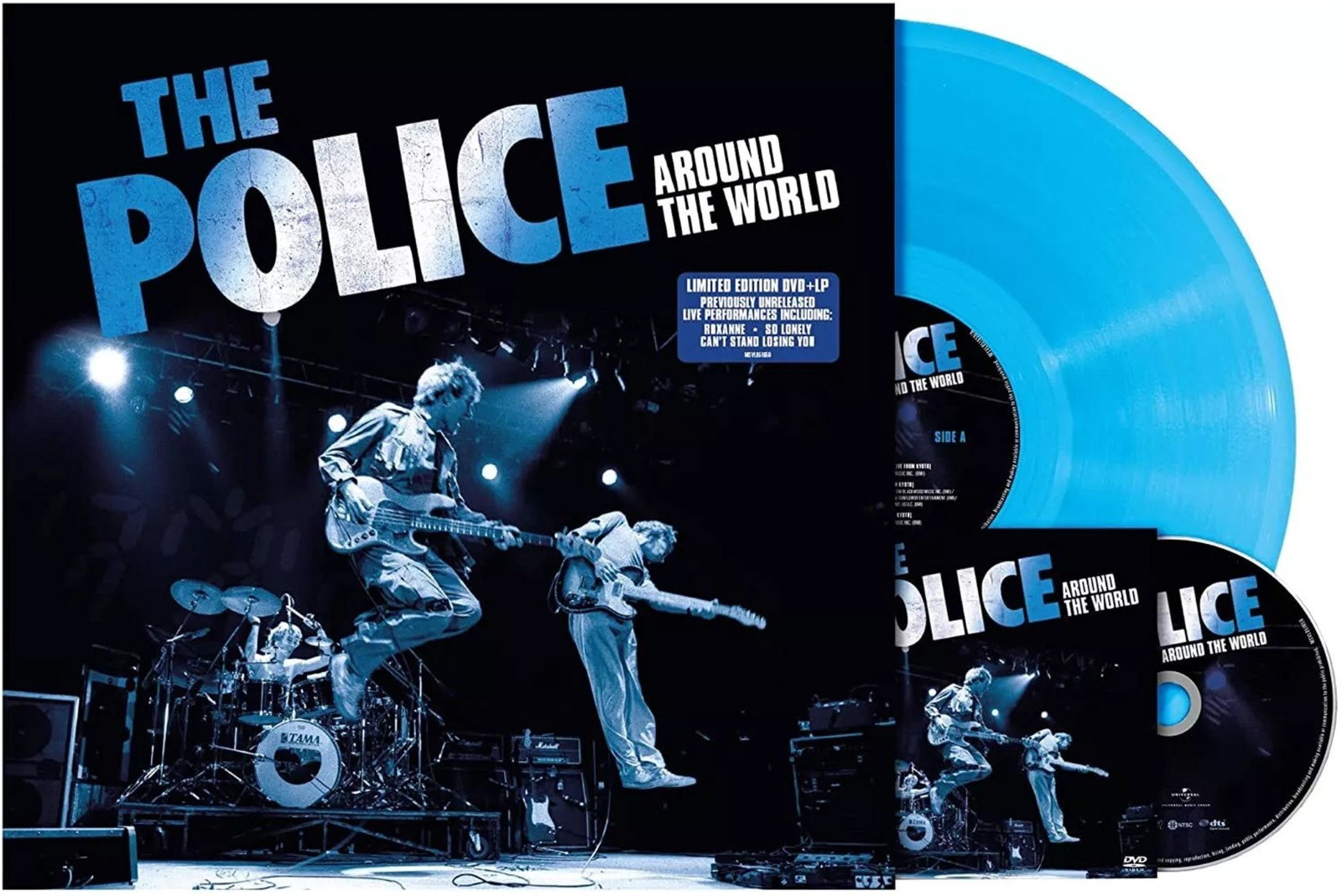 The POLICE LP + DVD Around The World BLUE VINYL Limited Edition REMASTERED Seale