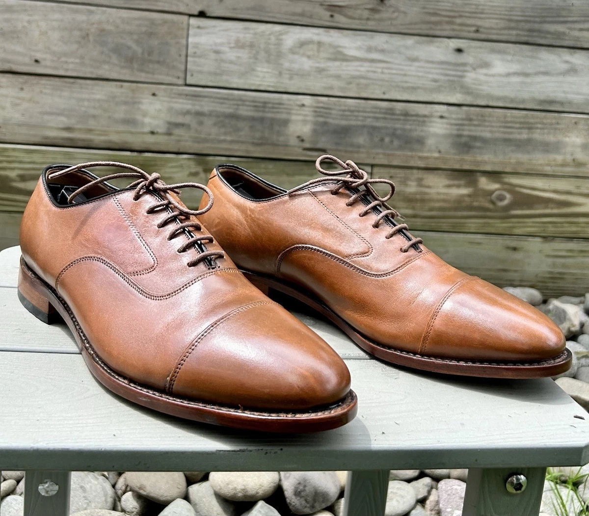 Johnston & Murphy Mens Tan Leather Cap Toe Cognac Brogue Oxfords Shoes 9.5 Men\'s Johnston & Murphy Cap Toe Brogue Oxford Mens 9.5M Tan  main image 2